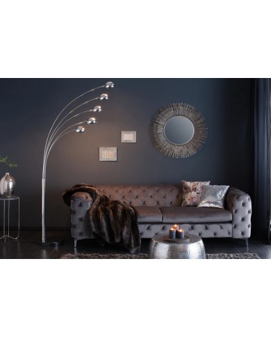 Lampadaire avec 5 bras orientables métal chromé 205 cm Five Lights