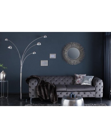 Lampadaire avec 5 bras orientables métal chromé 205 cm Five Lights