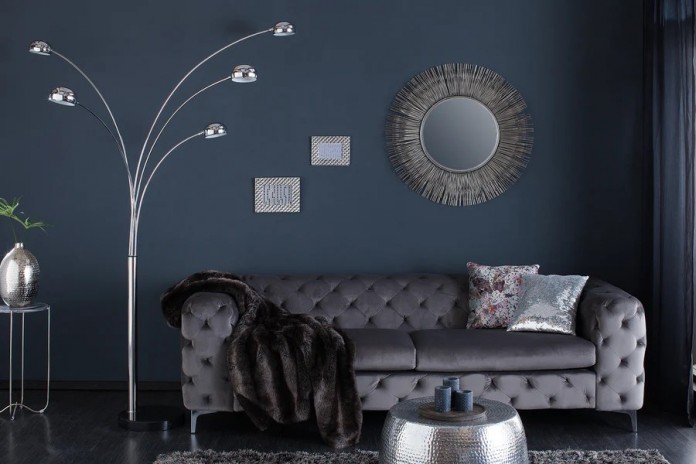 Lampadaire avec 5 bras orientables métal chromé 205 cm Five Lights