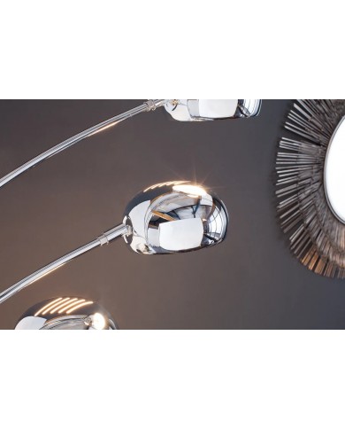 Lampadaire avec 5 bras orientables métal chromé 205 cm Five Lights