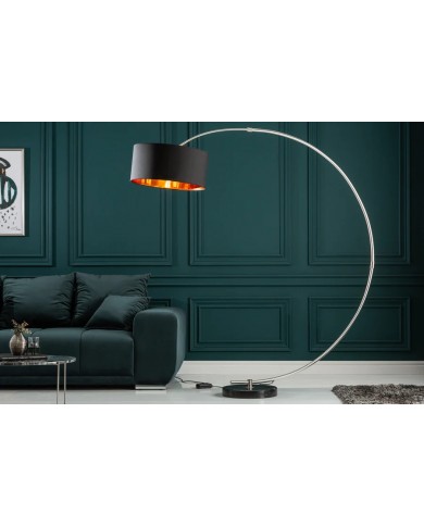 Lampadaire avec variateur d'intensité design Noir & Or 190 cm Python