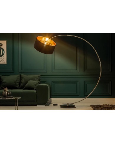 Lampadaire avec variateur d'intensité design Noir & Or 190 cm Python