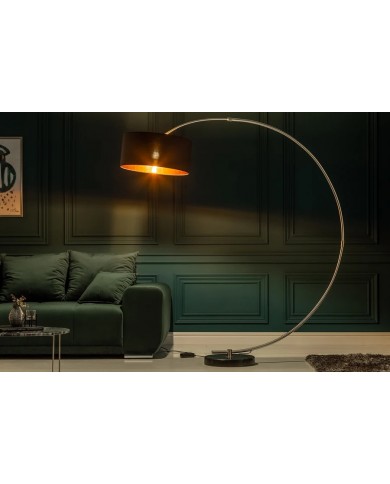 Lampadaire avec variateur d'intensité design Noir & Or 190 cm Python