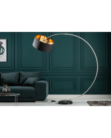 Lampadaire avec variateur d'intensité design Noir & Or 190 cm Python