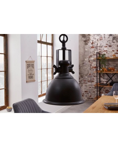 Suspension Industrielle Métal Noir INDUSTRIAL 45cm