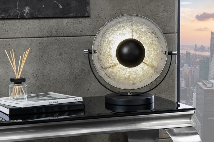 Lampe de Table Industrielle STUDIO Noir & Argent 40cm