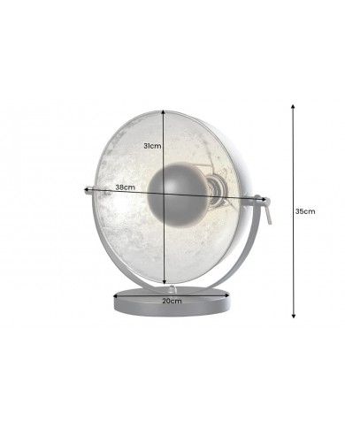 Lampe de Table Industrielle STUDIO Noir & Argent 40cm