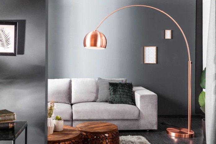 Lampadaire Arc Réglable Cuivre & Marbre 210 cm Big Bow
