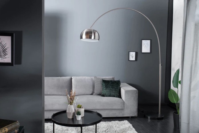Lampadaire Arc Réglable Chrome & Marbre 210 cm Big Bow