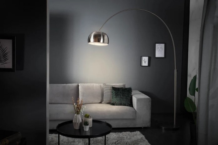 Lampadaire Arc Réglable Chrome & Marbre 210 cm Big Bow