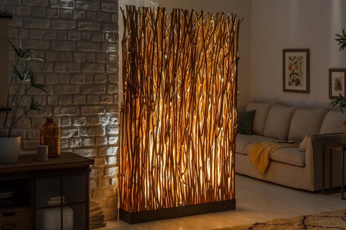 Lampadaire Sculptural Bois Naturel WOODSCAPE 180cm