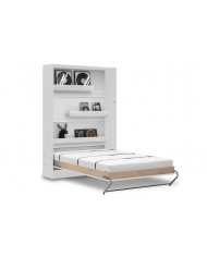 Armoire lit Escamotable relevable vertical 120x200 cm blanc mat Premium