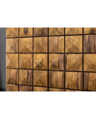 Meuble bar pliant bois massif de sheesham naturel 130 cm Tessela