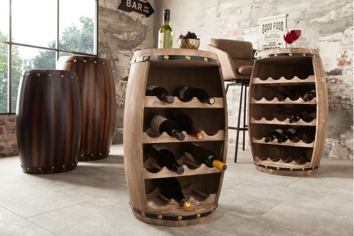 Casier à vin fût de tonneau en sapin 14 bouteilles CAVISTA 60 cm