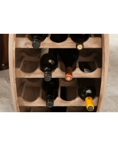 Casier à vin fût de tonneau en sapin 14 bouteilles CAVISTA 60 cm
