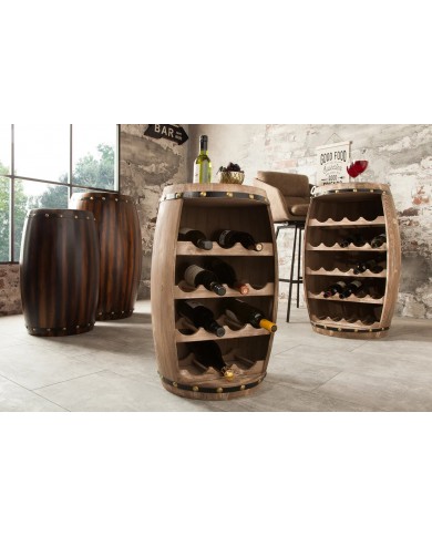 Casier à vin fût de tonneau en sapin 23 bouteilles CAVISTA 80 cm