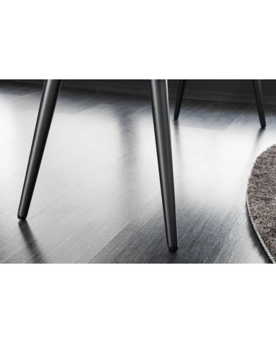 Banc 100 cm bouclé champagne grège pieds métal noir BOUNTY