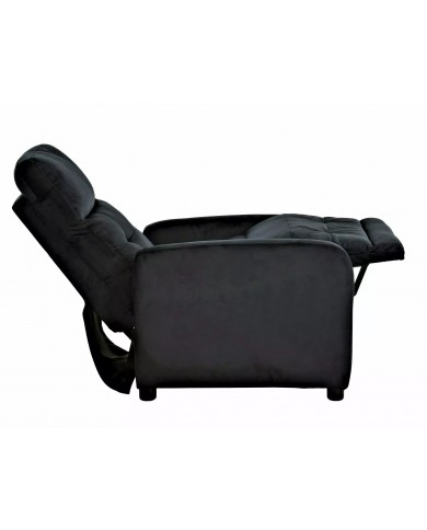 Fauteuil Inclinable manuel Tissu Velours noir Bluvel 19 - Lotus