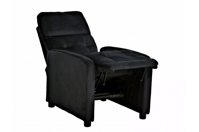 Fauteuil Inclinable manuel Tissu Velours noir Bluvel 19 - Lotus