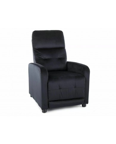 Fauteuil Inclinable manuel Tissu Velours noir Bluvel 19 - Lotus