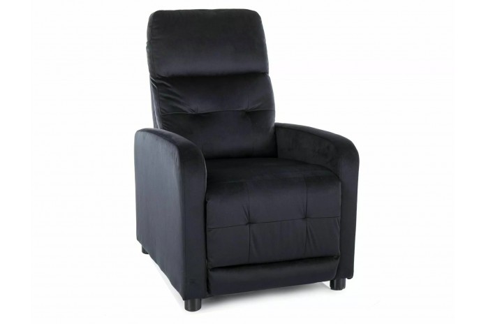 Fauteuil Inclinable manuel Tissu Velours noir Bluvel 19 - Lotus