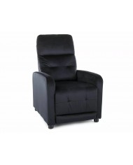 Fauteuil Inclinable manuel Tissu Velours noir Bluvel 19 - Lotus