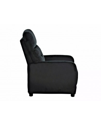 Fauteuil Inclinable manuel Tissu Velours noir Bluvel 19 - Lotus