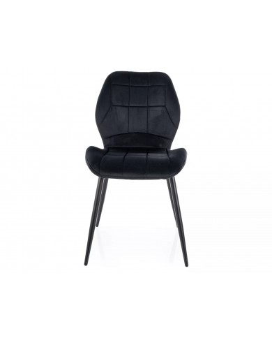 Chaise rembourrée en velours avec pieds en métal JAKE