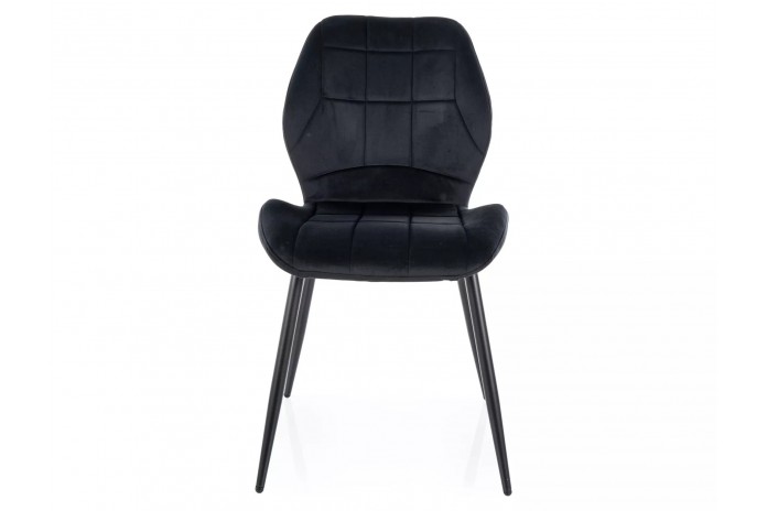Chaise rembourrée en velours avec pieds en métal JAKE