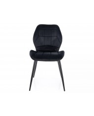 Chaise rembourrée en velours avec pieds en métal JAKE