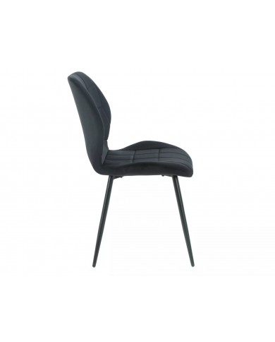 Chaise rembourrée en velours avec pieds en métal JAKE