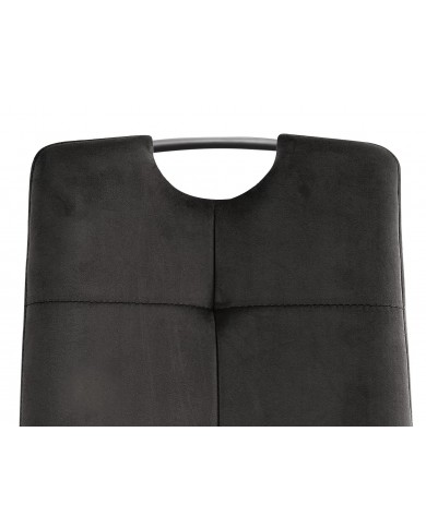 Chaise rembourrée en velours avec poignée et pieds en métal Axo