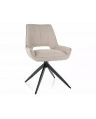 Chaise rembourrée en tissu pivotante 180° ajouré avec pieds en métal Bello