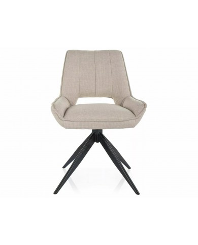 Chaise rembourrée en tissu pivotante 180° ajouré avec pieds en métal Bello