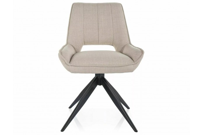 Chaise rembourrée en tissu pivotante 180° ajouré avec pieds en métal Bello
