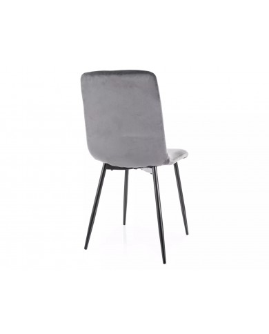 Chaise rembourrée en velours avec pieds en métal Daren