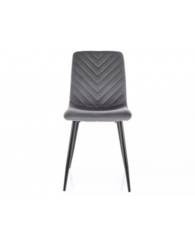 Chaise rembourrée en velours avec pieds en métal Daren