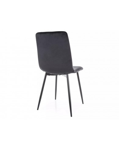 Chaise rembourrée en velours avec pieds en métal Daren