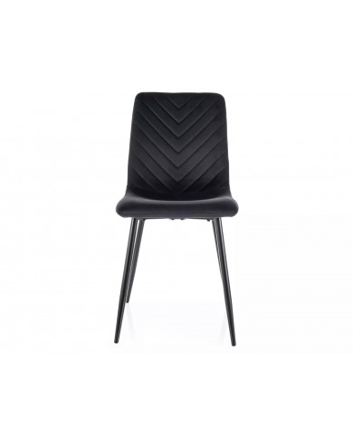 Chaise rembourrée en velours avec pieds en métal Daren