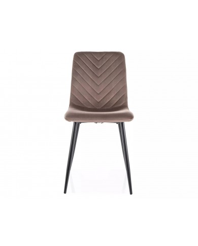 Chaise rembourrée en velours avec pieds en métal Daren