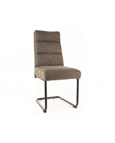 Chaise rembourrée avec ressorts en tissu avec pieds en métal Berry