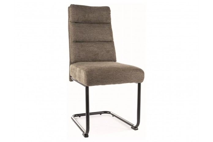Chaise rembourrée avec ressorts en tissu avec pieds en métal Berry