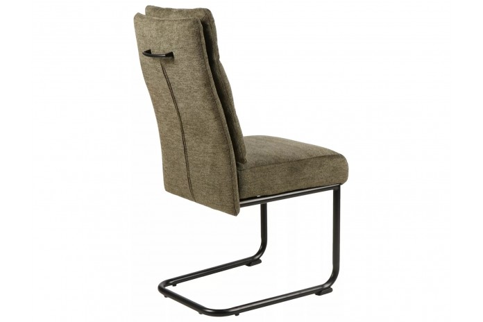 Chaise rembourrée avec ressorts en tissu avec pieds en métal Berry