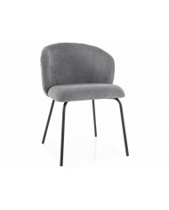 Chaise rembourrée en tissu avec pieds en métal Viken