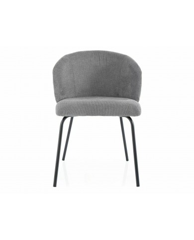Chaise rembourrée en tissu avec pieds en métal Viken