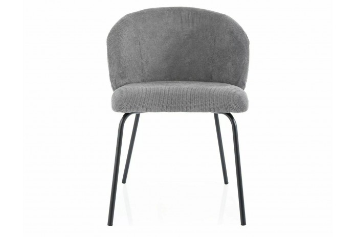 Chaise rembourrée en tissu avec pieds en métal Viken