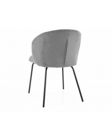 Chaise rembourrée en tissu avec pieds en métal Viken