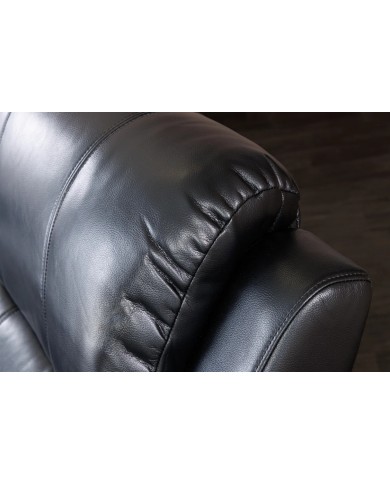 Fauteuil de cinéma 3 places relax Cuir écologique Noir Cannes 3