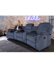 Fauteuil de cinéma 3 places relax textile gris chiné Cannes 3