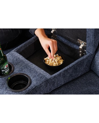 Fauteuil de cinéma 3 places relax textile gris chiné Cannes 3
